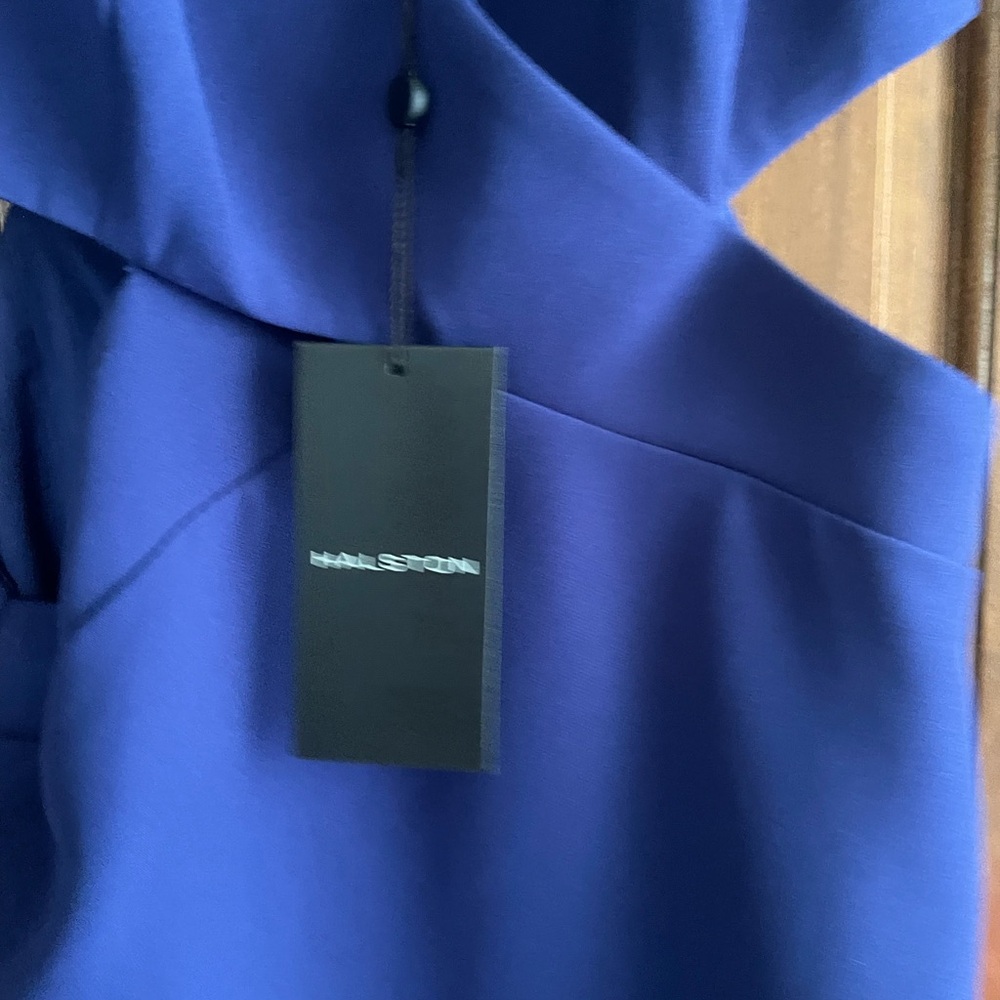 Halston Heritage Blue Lyn Sheath Cocktail Dress